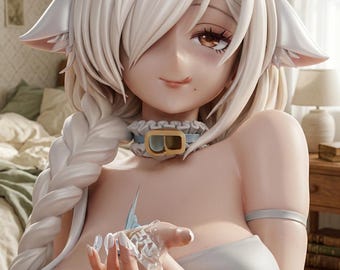 Imperial command waifu figure, disciplined elegance girl stl, controlled firepower anime model, 3d printable resin statue 225