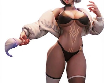 260| Cold authority waifu figure, noble warrior girl stl, refined anime model, 3d printable resin statue, Ilynav inspired