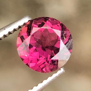Natural Pink Tourmaline Gemstone 1.25 Ct 7x4mm Ruby Light Pink Round Cut Loose Gemstone for Ring Jewelry Making