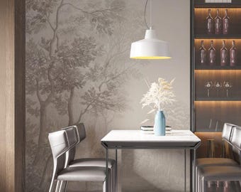 Beige Misty Antique Trees Wallpaper