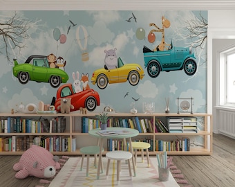 Colorful Cars Wallpaper for Children's Rooms and Nurseries