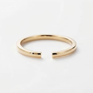 14K Solid Gold 1.5-2.5mm Open Wedding Band, Adjustable Gap Ring, Stackable Matching Ring Spacer, Personalized, Custom Widths