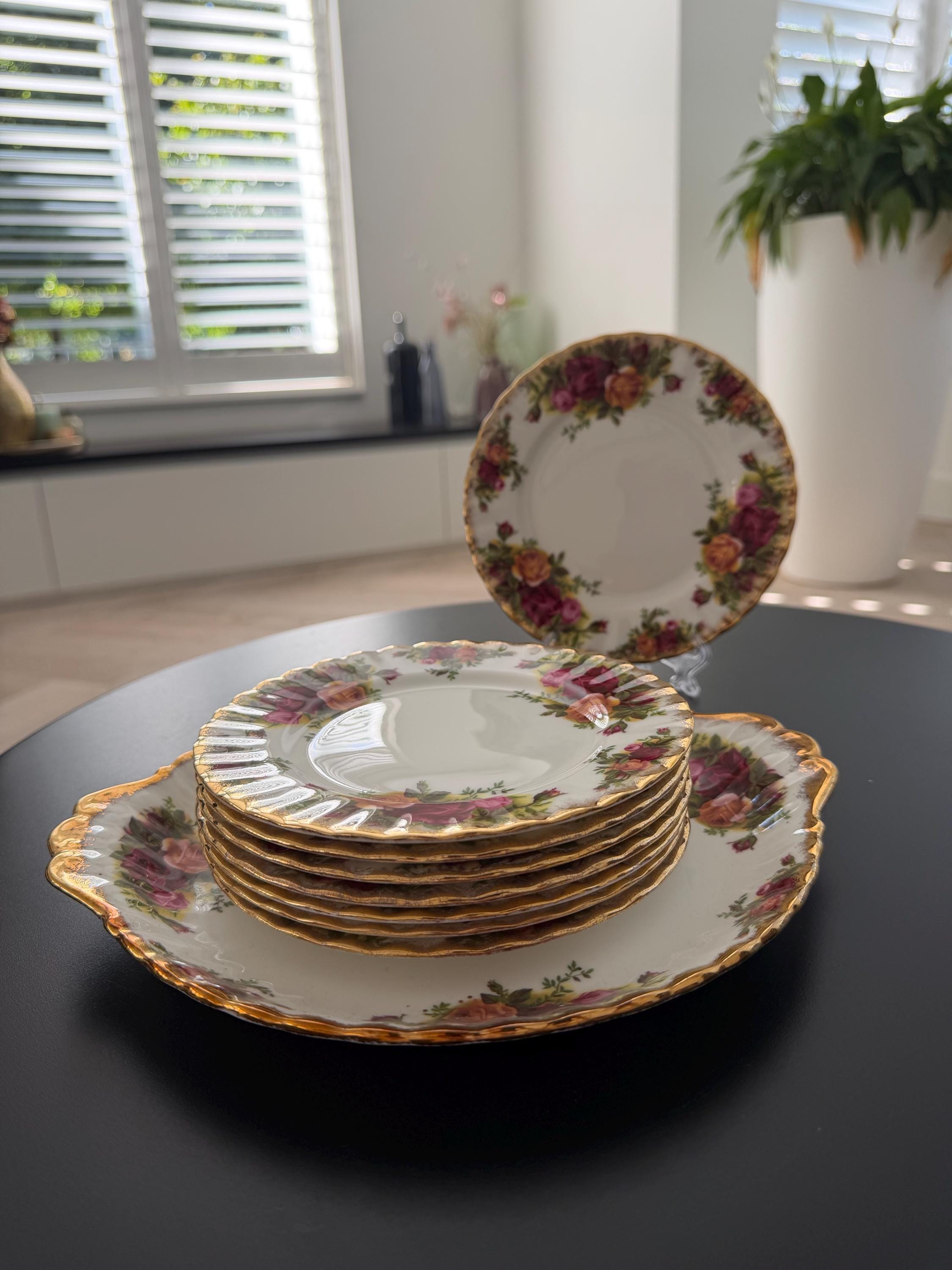 Set of 8 Old Country Rose Serving China - Etsy