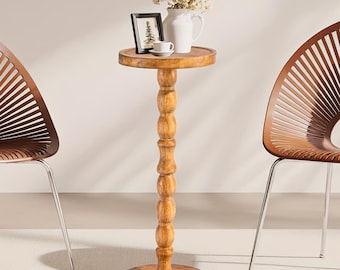 Compact Coffee Table, Petite Side Table Featuring Sturdy Wooden Legs, Ideal for Showcasing Plants, Bedrooms, Living Rooms, And Office Use