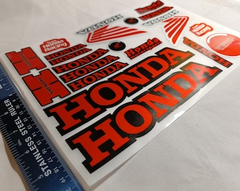 Honda Red/White & Black, Decals for Honda Motorbike, 30cmx20cm, Decal Bundle - Free UK Delivery