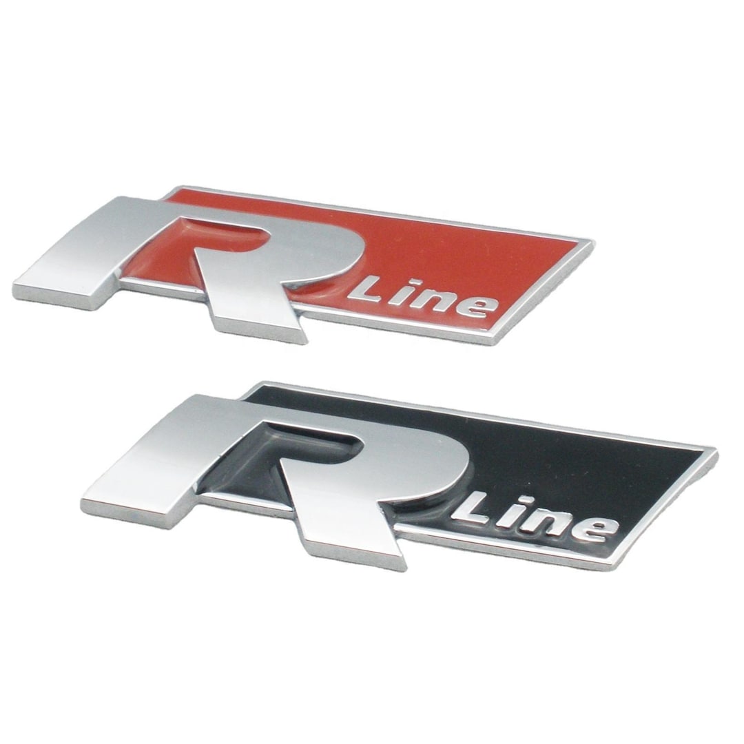 VW R Line Badge Emblem, Black/silver Aluminum Decal (78mm X 28mm) - Etsy