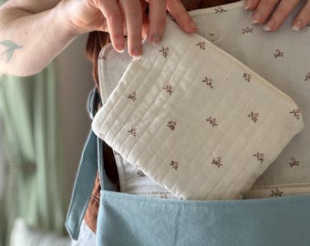Sustainable Quilted Zipper Pouch Coin Purse