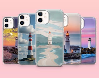 Lighthouse Phone Case Coastal Life Marina Cover for iPhone 17Pro, 16, 15, 14, 13, 12, Samsung S26, S25, S24, S23Fe, A16, A56, Pixel 10, 9Pro