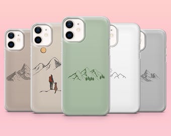 Minimalist Phone Case Mountain Nature Cover for iPhone 17Pro, 16, 15, 14, 13, 12, Samsung S26, S25, S24, S23Fe, A16, A56, Pixel 10, 9Pro
