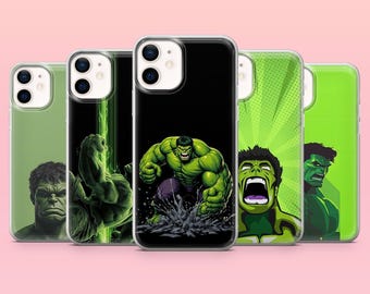Hulk Green Phone Case Marvel Lover Cover for iPhone 17Pro, 16, 15, 14, 13, 12, Samsung S26, S25, S24, S23Fe, A16, A56, Pixel 10, 9Pro
