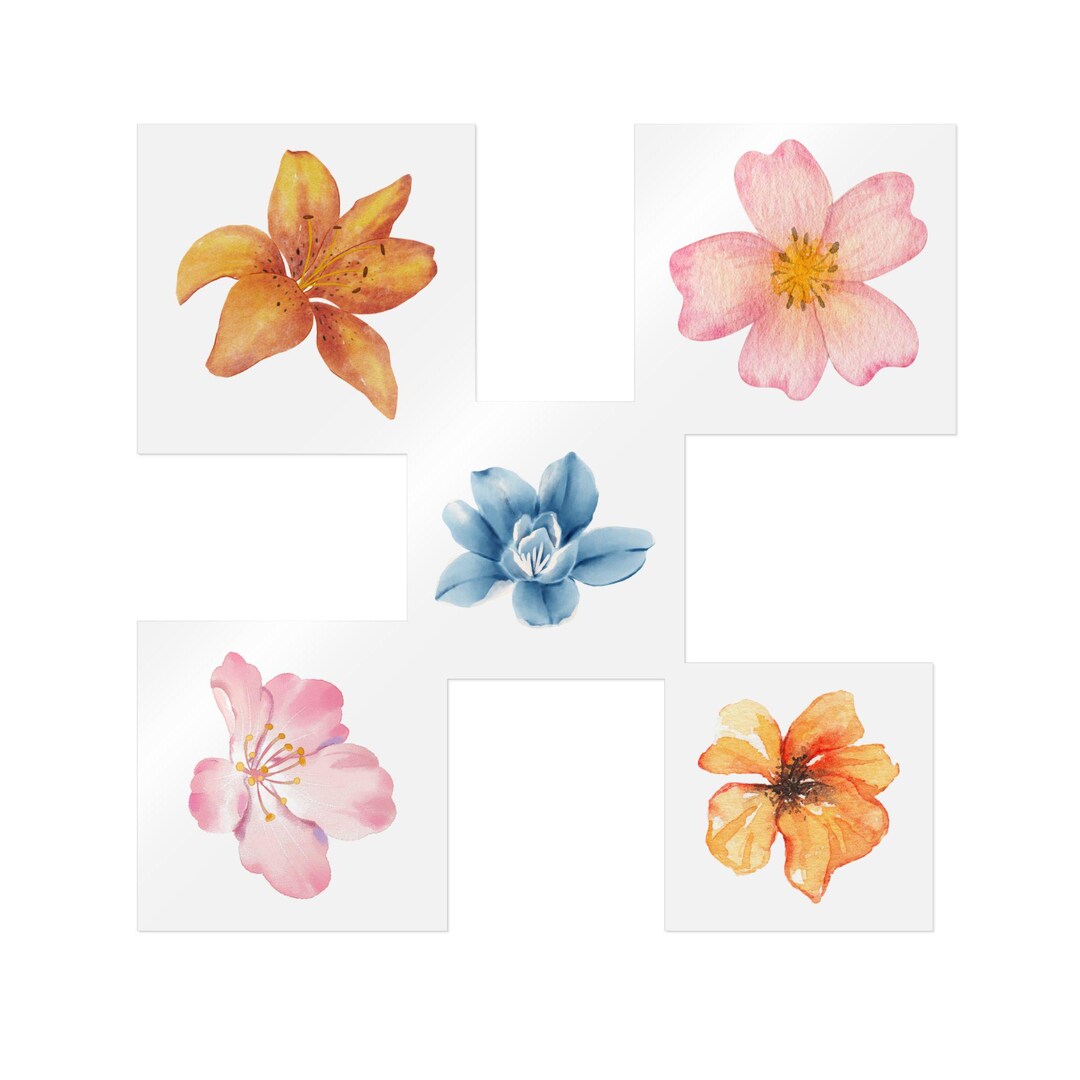 Watercolor Floral Cluster Die-cut Stickers - Etsy