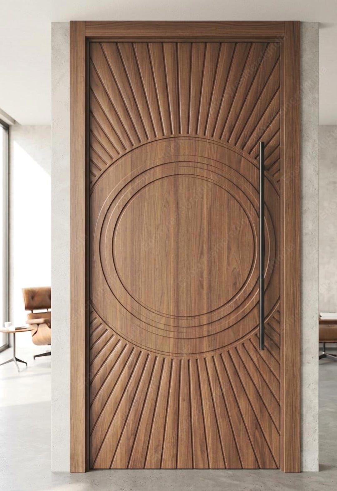 Handcrafted Teak Wood Entry Door, Single Door Design | Mid Century ...