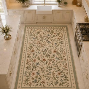 Digital printed traditional delicate flower indoor area