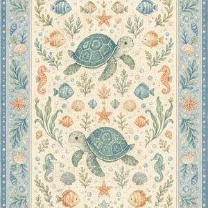 Washable nautical ocean decor mat for baby play room