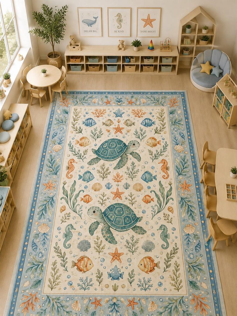Under the sea theme beach house floor area pad