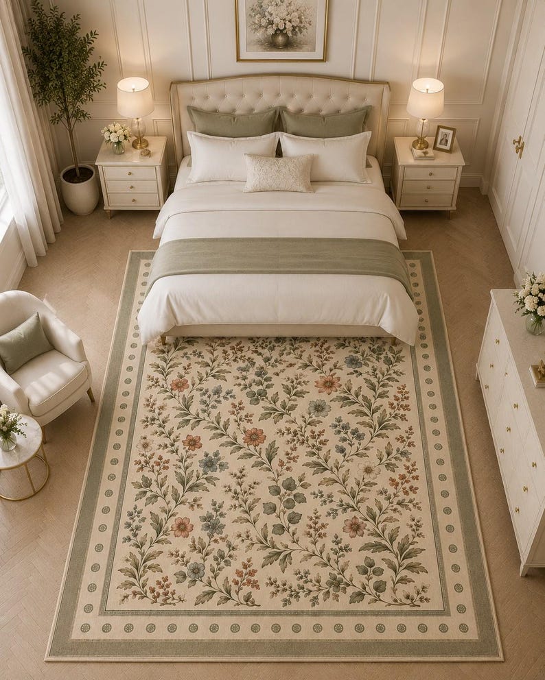 Grandmillennial pastel room decor floor pad