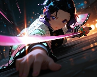 Shinobu Kochō Demon Slayer Vinyl Print – Anime Wall Art