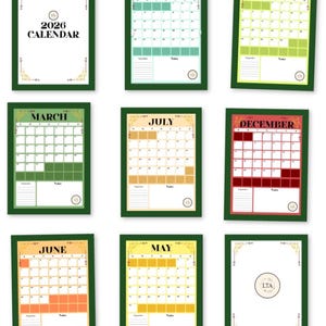 2026 Rainbow Monthly Calendar | Minimalist Planner (Digital Download)