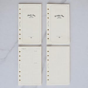 Personal Size 6-Ring Planner Inserts – Monthly, Weekly, Daily or 4mm Grid Refills