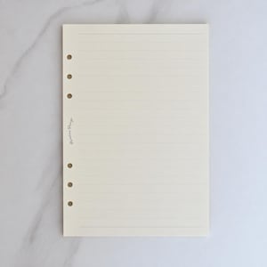 A5 Cream Lined Binder Refill Paper, 40 Sheets, 94gsm, 142 × 210 mm 5.59 × 8.27 in