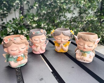 Nueva tienda / Juego de macetas de barro pintadas a mano / Envío gratis – Selección de coleccionista, decoración de diseño para el hogar, regalo para fiestas