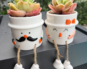 Nueva tienda / Juego de maceta y planta pintadas a mano / Envío gratis – Selección de coleccionista, decoración de diseño para el hogar, regalo para fiestas