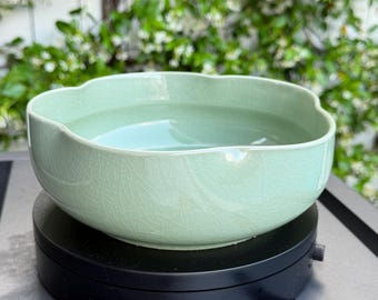Nueva tienda / Maceta de cerámica con esmalte craquelado artesanal – Selección de coleccionista, decoración de diseño para el hogar, regalo para fiestas