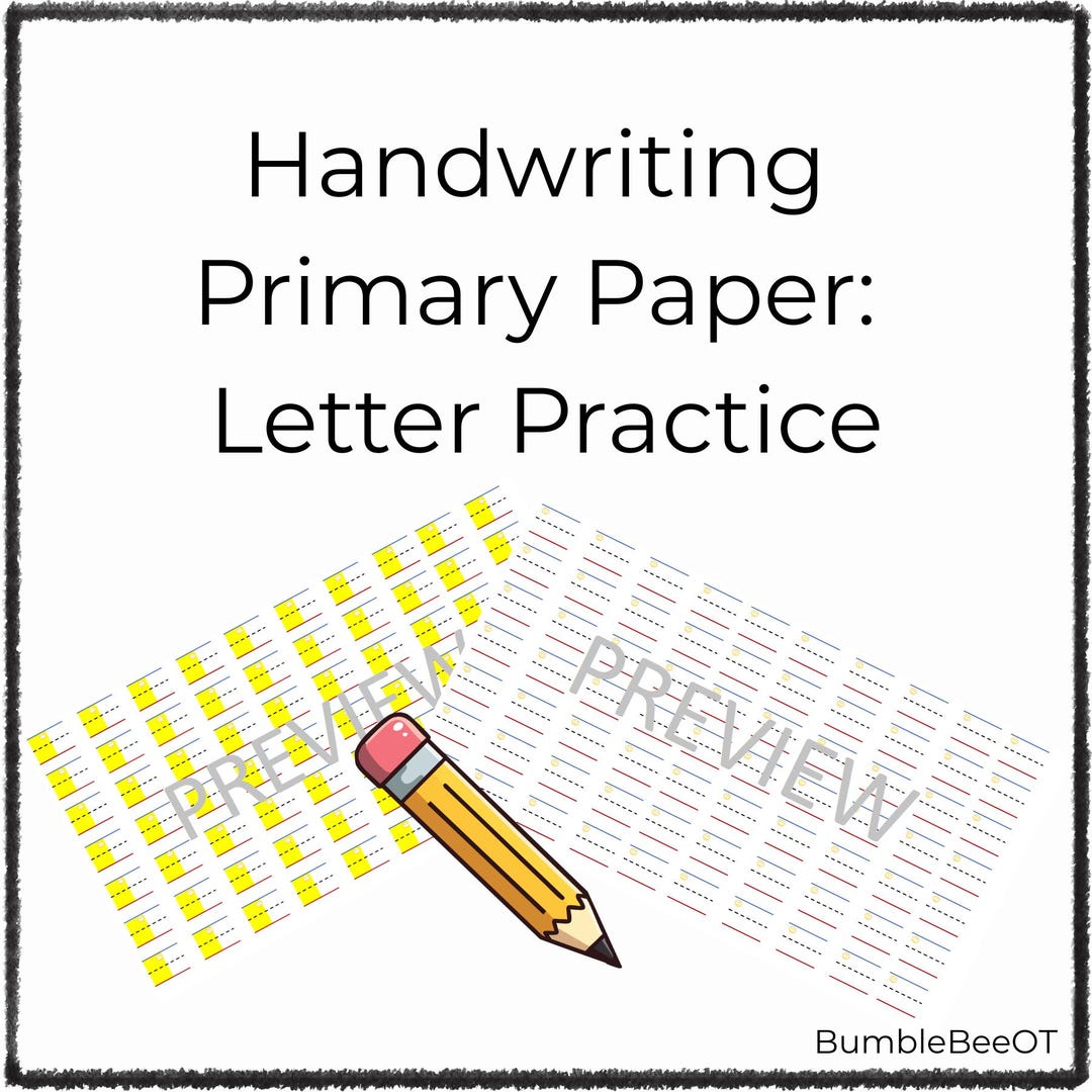 Pri Paper Handwriting Paper: 3-lined Primary Paper for Letter Practice (printable ...