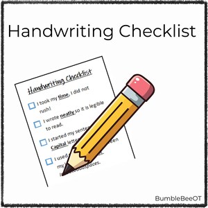 Handwriting Checklist for Middle School / High School - Executive Functioning Tool (Printable)