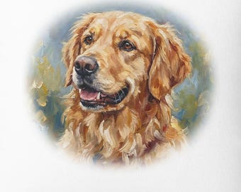 Golden retrieverkussen, impressionistisch hondenkunstkussen