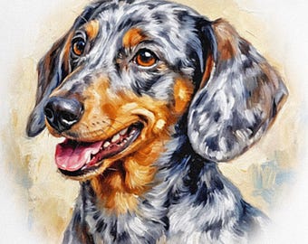 Kussen teckel – hondenliefhebber cadeau, impressionistisch kunstkussen voor huisdieren