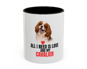 Cavalier King Charles Spaniel Coffee Mug, Love My Cavalier Accent Cup