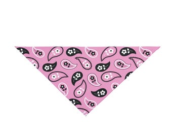 Roze paisley-hondenbandana, grappige foodie-hondensjaal, schattige hondenbandana voor honden die van snacks houden