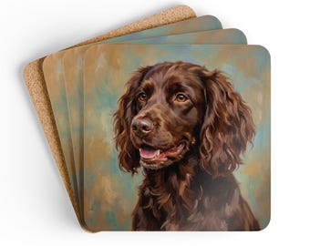 Aangepaste hondenfotoonderzetters, gepersonaliseerd cadeau huisdierportret, set van 4 hondenkunstonderzetters