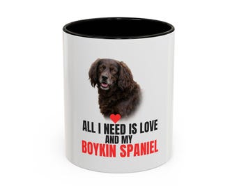 Boykin Spaniel Coffee Mug – All I Need Is Love Accent Cup