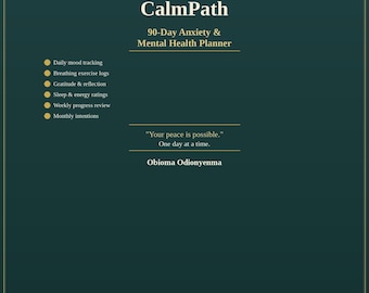 CalmPath 90-Day Mental Health Planner | Anxiety & Stress Journal | Printable PDF | Faith-Based Wellness Tracker