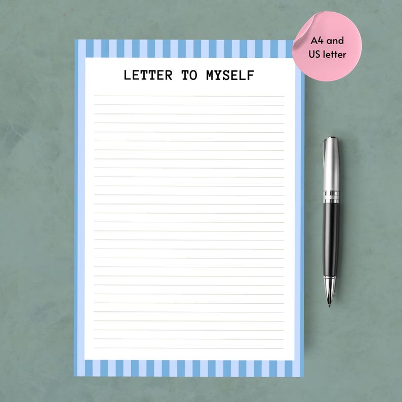 Letter to Future Self Printable Striped PDF Reflective Journal Page ...