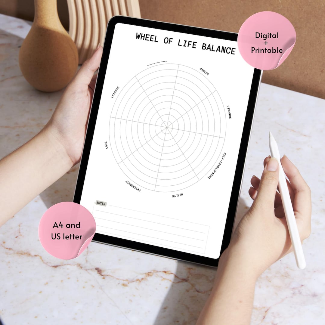 Wheel of Life Balance Printable PDF Life Assessment Worksheet Self ...