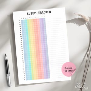 Slaaptracker Afdrukbare pdf Slaaplogboek Jaar januari tot december Dagelijkse tracking A4 US Letter Digitale download