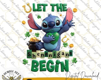 Haft Lucky Shenanigans PNG, Dzień Świętego Patryka, Pobierz projekt sublimacji koniczyny Disneya, Plik bluzy z haftem koniczyny