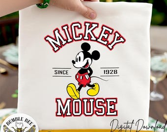 Comfort Colors Vintage Mickey Mouse PNG Retro Disney Mickey 1928 PNG Classic Boy Nursery Mickey PNG Disney World Family Trip