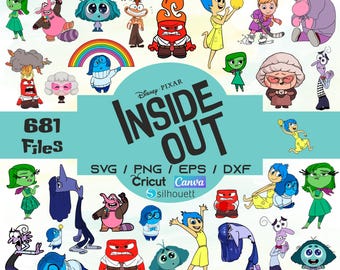 Inside Out 681 Files SVG PNG Bundle | Disney Pixar Emotions | Anxiety Embarrassment Envy Ennui Joy Sadness Cricut Cameo Canva Vinyl Ready