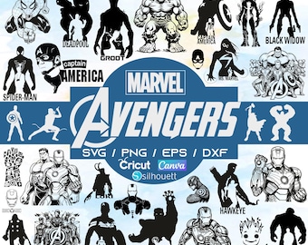 Avengers Superhero SVG Bundle | Marvel Heroes, Comics Logos Cut Files | Cricut & Silhouette Digital Download