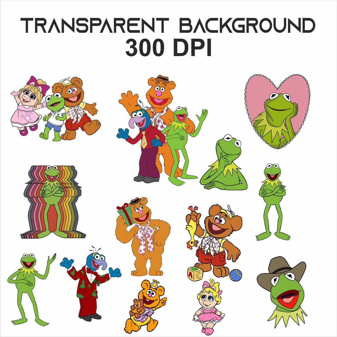 The Muppets Clipart PNG Pack - Puppet Characters Art (digital Download ...