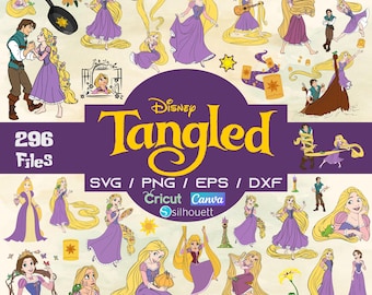 Tangled PNG Mega Bundle, Tangled SVG, Flynn Rider svg, Rapunzel png, Princess svg, Princess PNG, Tangled Birthday