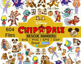 Chip and Dale Clipart | 151 PNG Cartoon Images (Digital Download)