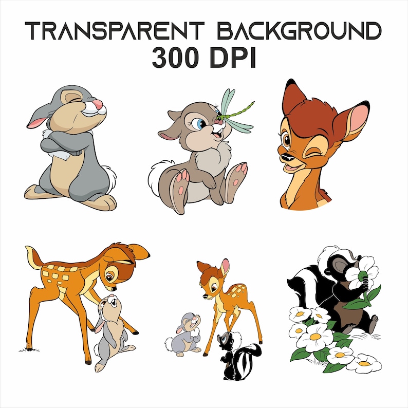 Bambi Mega Bundle, Bambi Svg, Bambi Clipart, Bambi Deer Png, Thumper ...
