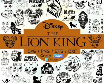 Paquete SVG Rey León, Simba, Hakuna Matata, Cricut Ready (Descarga digital