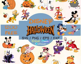 Spooky Disney Character Png Bundle, Trick or Treat Sublimation Design, Retro Halloween Clipart, mickey pumpkin shirt download