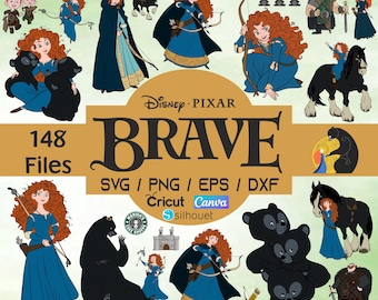 Brave Clipart, Merida PNG, Merida Instant Download, PNG princess printable for crafts shirts birthdays iron on sublimation